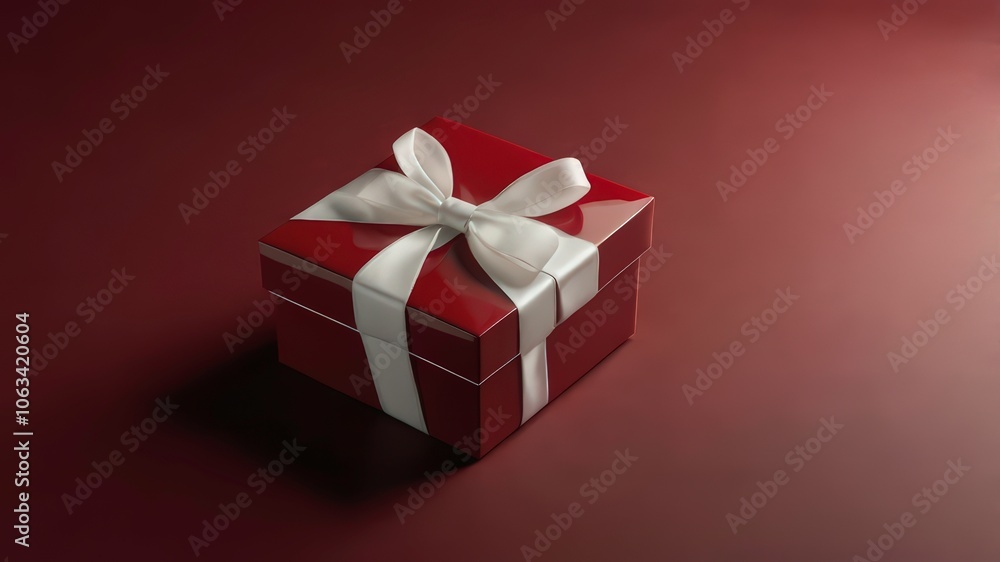 an elegant gift in a brown box, tied with a wide white ribbon an elegant gift in a brown box, tied with a wide white ribbon