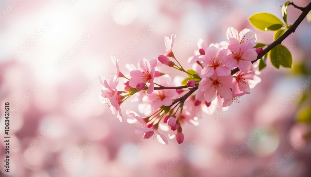 Sakura. Branches with pink flowers on a plain background for publications. Sakura. Branches with pink flowers on a plain background for publications.