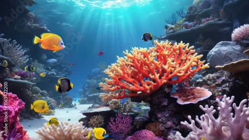 Wallpaper Mural A coral reef with fish and corals Torontodigital.ca