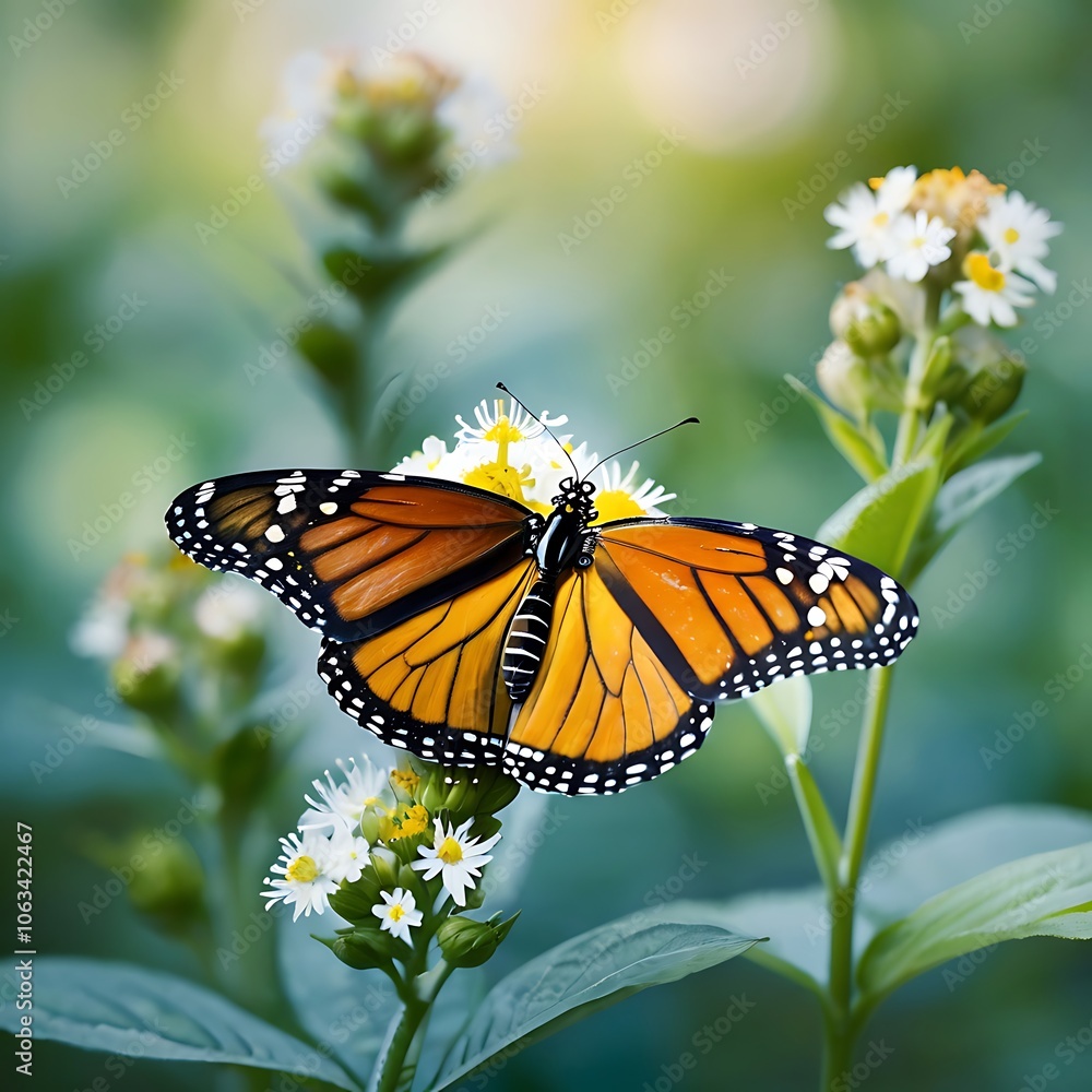Naklejka premium Monarch butterfly in nature