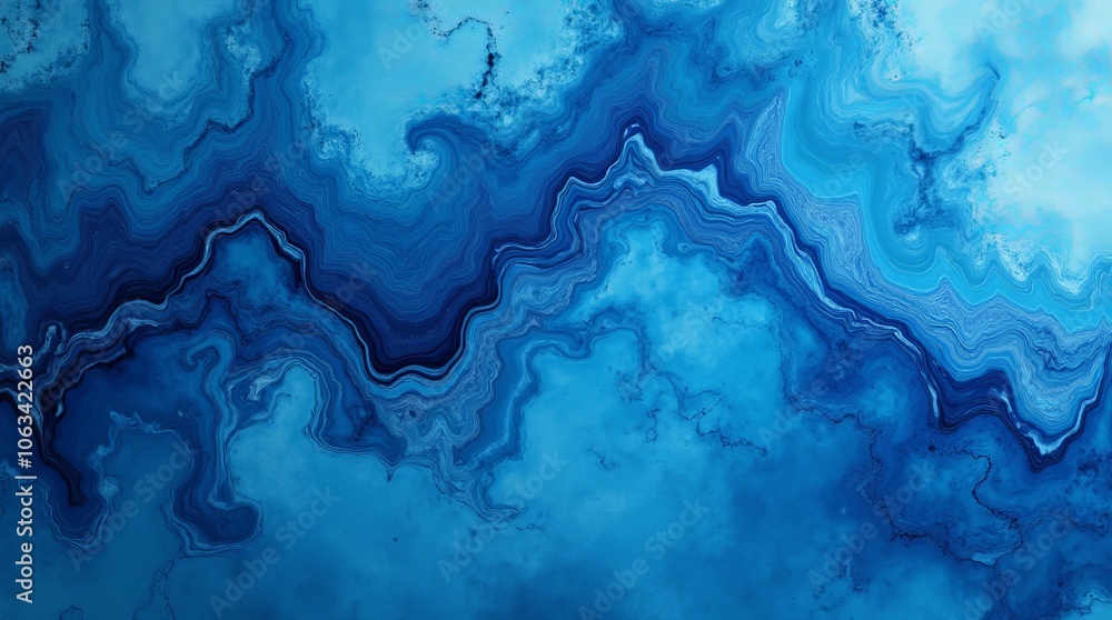 Abstract Blue Marble Texture with Wavy Patterns Abstract Blue Marble Texture with Wavy Patterns