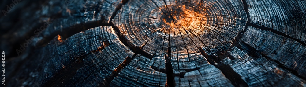 Close-up of a Cracked and Weathered Tree Stump with Sun-Kissed Rings Close-up of a Cracked and Weathered Tree Stump with Sun-Kissed Rings