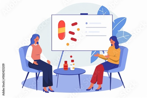 A person sharing their personal story about benzodiazepine dependence at a public forum ,vectorline design , illustration photo