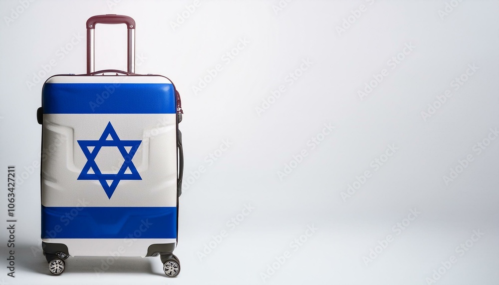 イスラエルの国旗のスーツケース。(Israel flag on a stylish suitcase and copy space.)
イスラエルの国旗のスーツケース。(Israel flag on a stylish suitcase and copy space.)