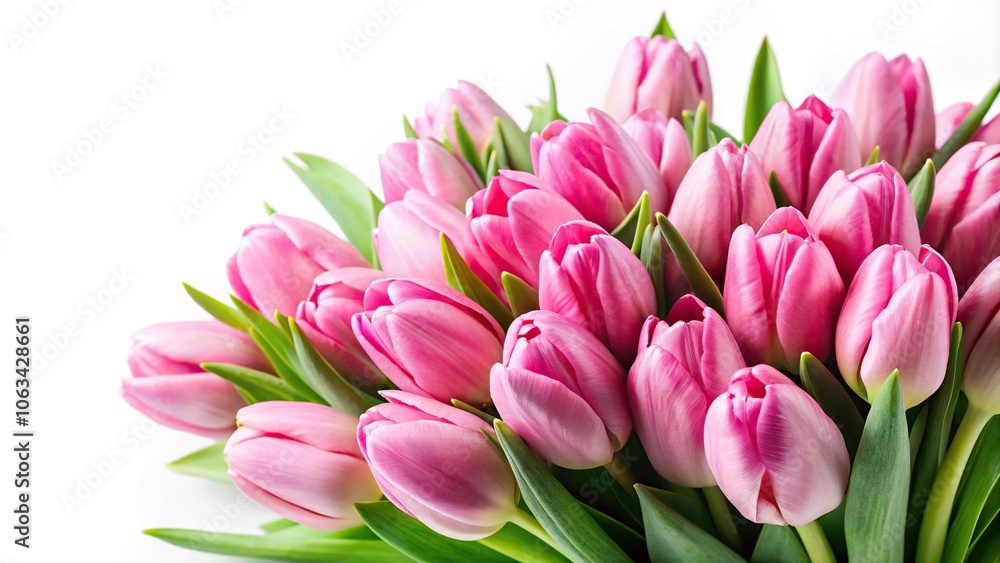 Lush bouquet of pink tulip isolated on white Lush bouquet of pink tulip isolated on white