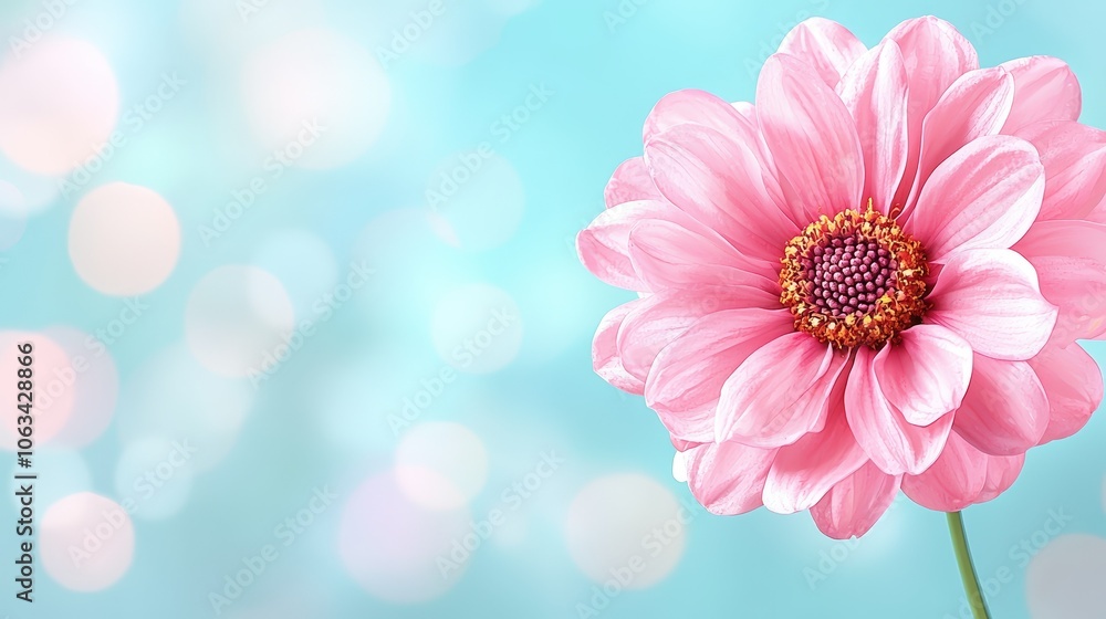 Fototapeta premium Capture the crisp clarity of a macro shot featuring a vibrant pink flower against a soft background