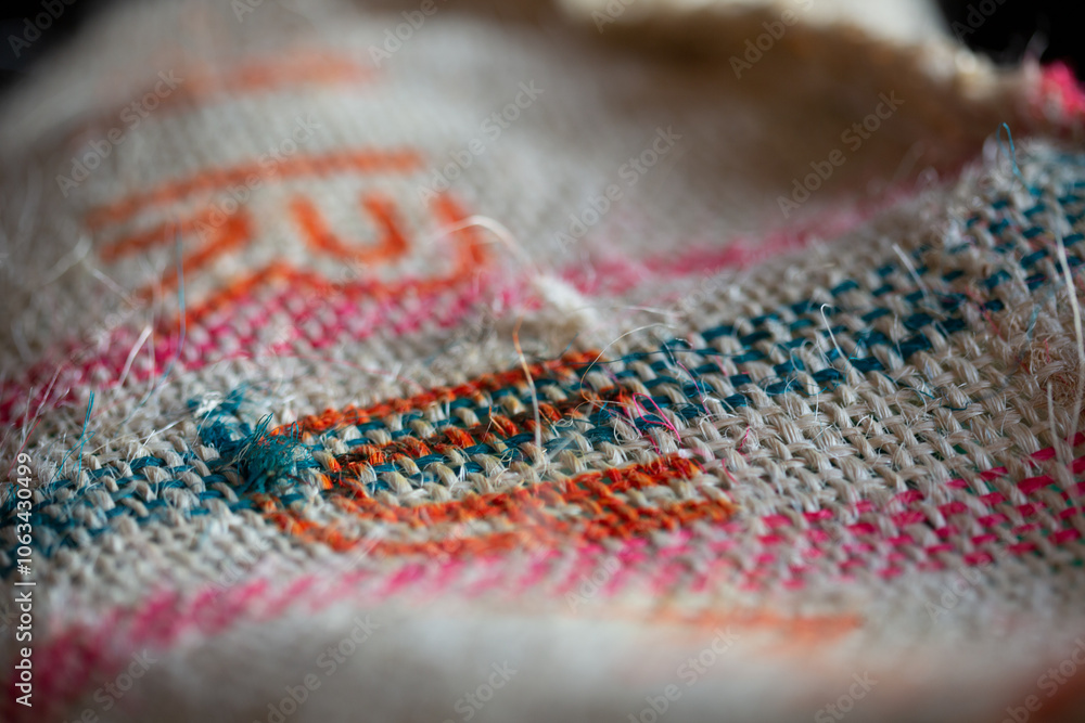 close up of a coffee bean sack close up of a coffee bean sack