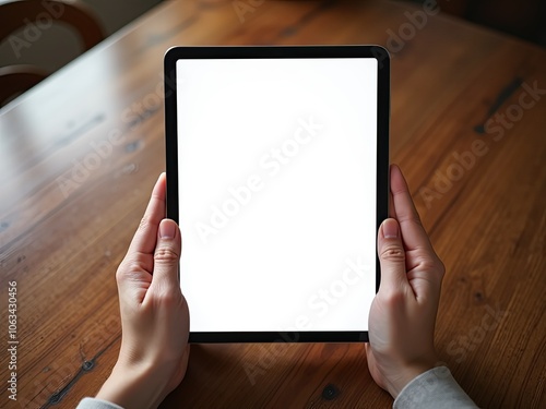 person holding digital tablet generative ai