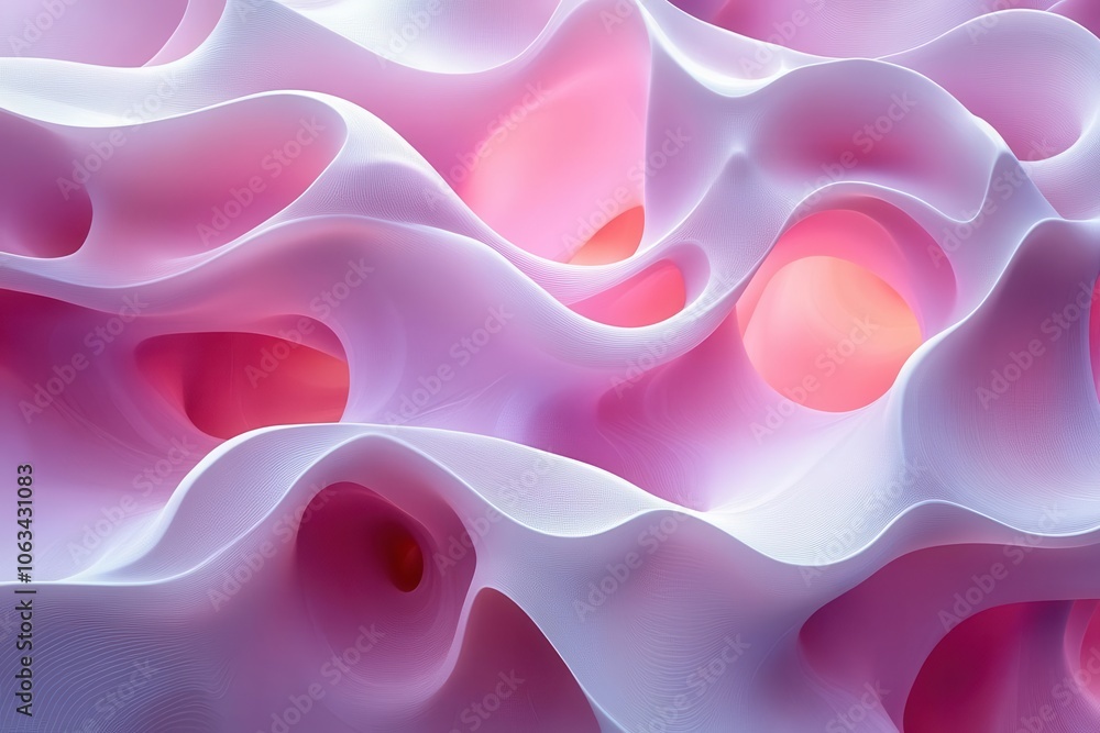 Obraz premium abstract 3d background with organic shapes forming a seamless pattern highlighting fluid lines and modern aesthetics creating a visually appealing texture for design purposes