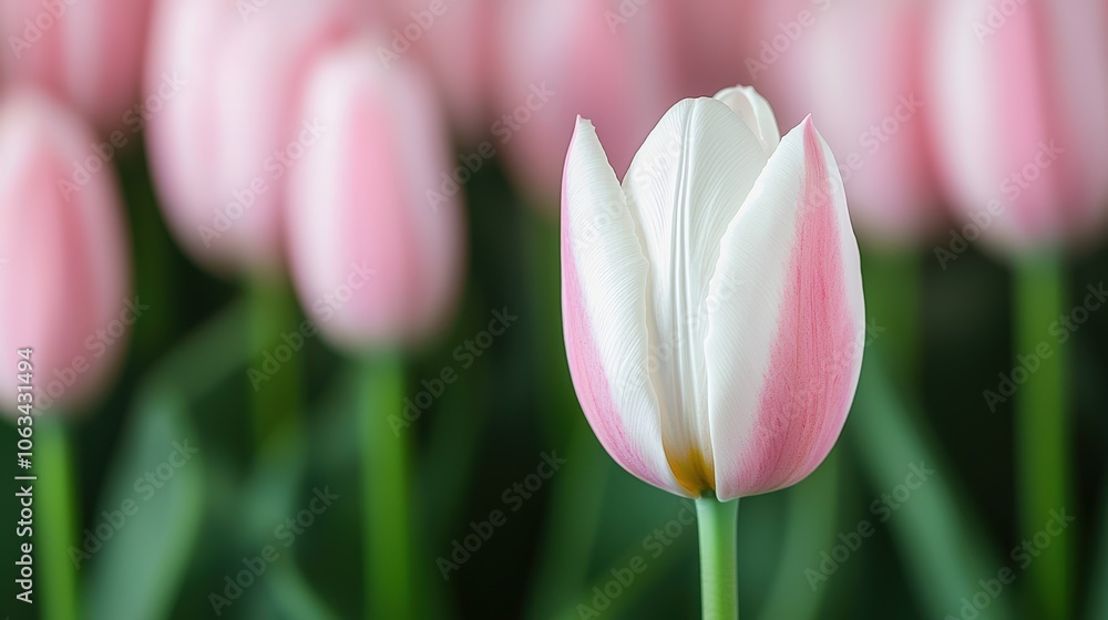 Naklejka premium Capture the intricate beauty of a tulip's stamen and pollen in crisp macro detail