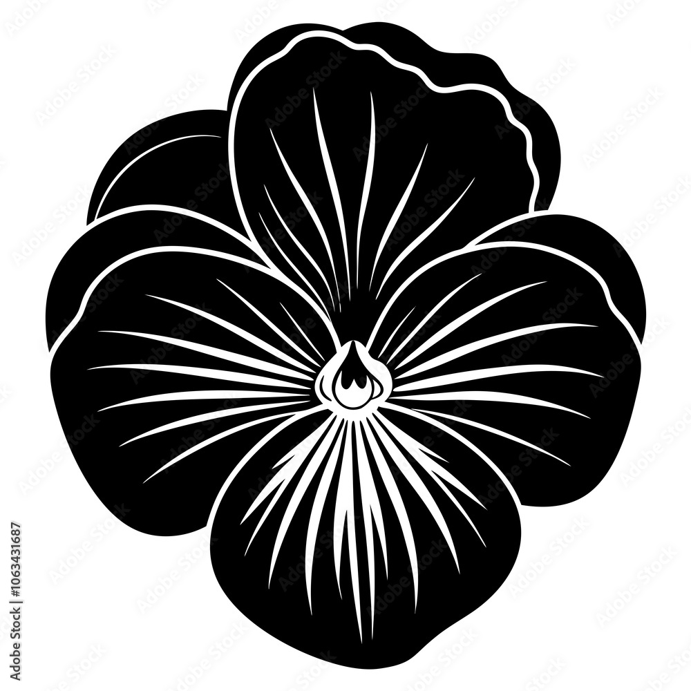 Obraz premium Pansy silhouette vector illustration