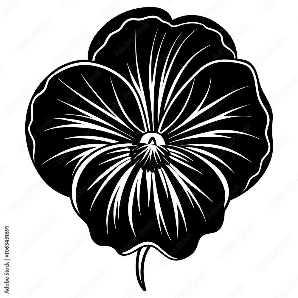 Fototapeta premium Pansy silhouette vector illustration