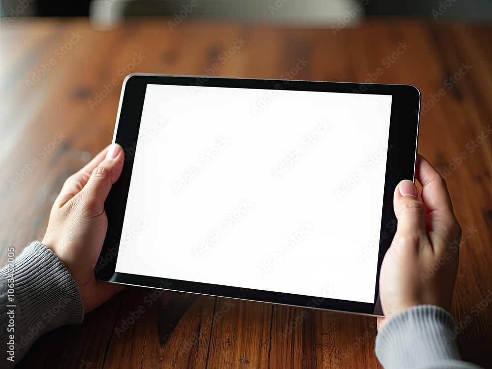 person holding digital tablet generative ai person holding digital tablet generative ai