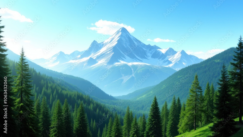 Obraz premium A mountain range is seen in the background