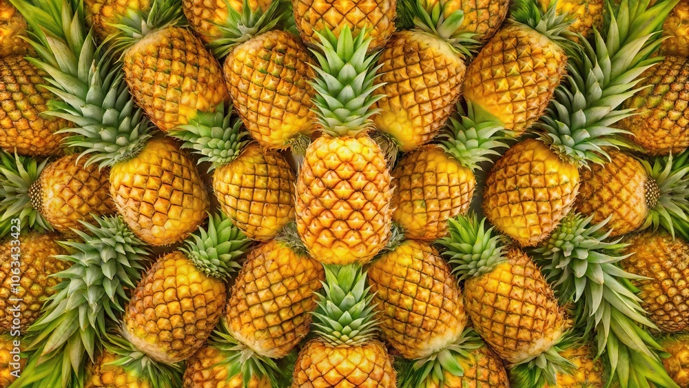 Pineapple texture background with symmetrical design Pineapple texture background with symmetrical design