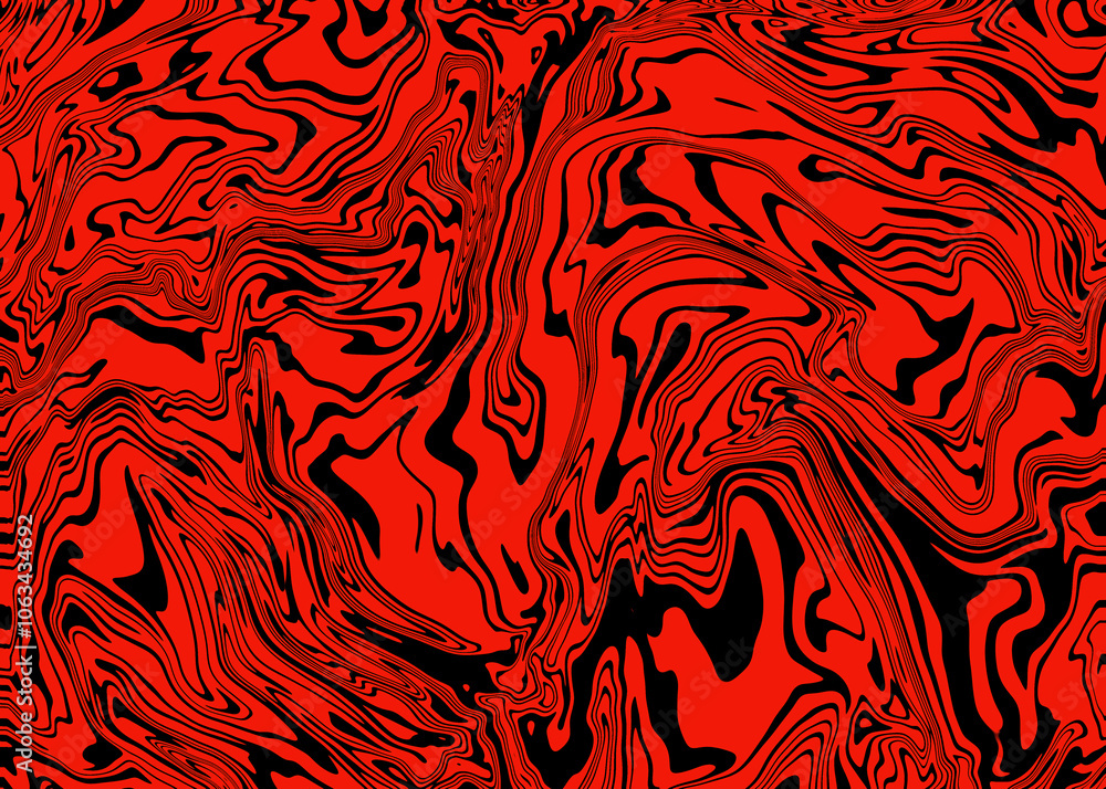 Fototapeta premium Abstract Red and Black Swirl Pattern Background