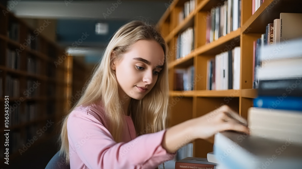 woman in library woman in library