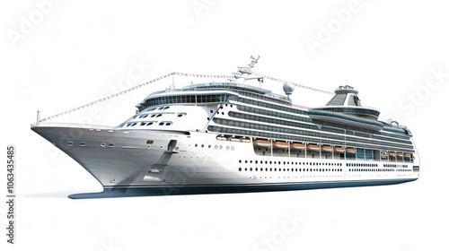 Illustration of a cruise ship with cabins on a white background.