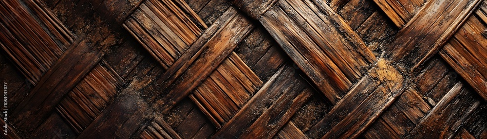 Interwoven Wooden Lattice with a Rough Texture Interwoven Wooden Lattice with a Rough Texture