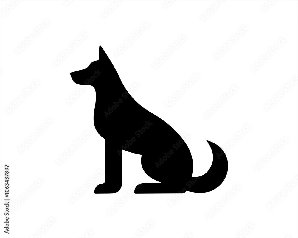 Silhouette Dog Logo design template. Vector illustration. Silhouette Dog Logo design template. Vector illustration.