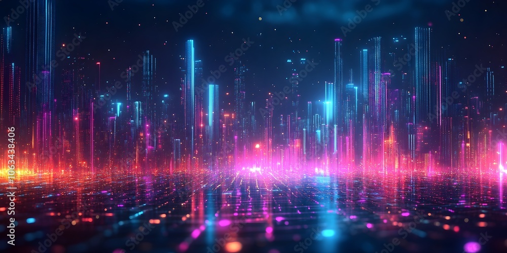 Obraz premium Neon Dreams futuristic background graphics for dynamic designs