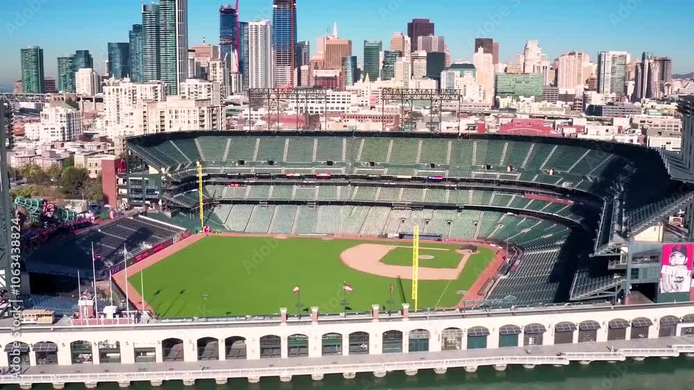 aerial view of baseball stadium California, USA