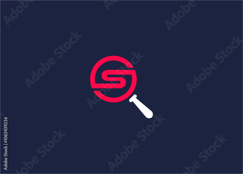 Letter s with magnifying glass logo icon design vector design template inspiration photo