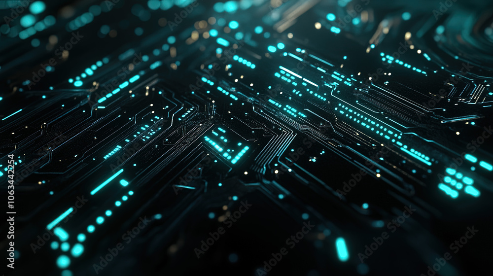 Futuristic Circuit Matrix: Repeating Pattern