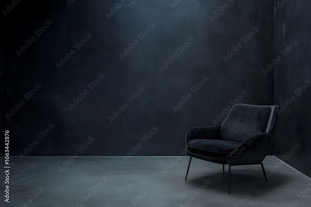 マットな黒の空間にたたずむモダンチェア | Modern Chair in a Matte Black Space マットな黒の空間にたたずむモダンチェア | Modern Chair in a Matte Black Space