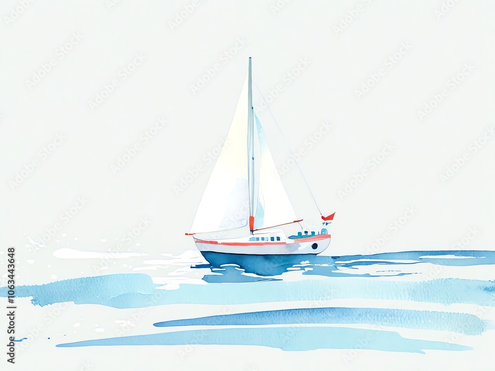 Fototapeta premium Sailboat on Calm Waters
