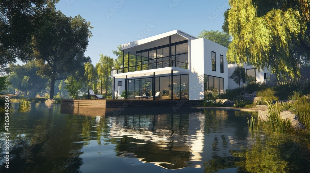 An elegant eco-conscious modern home with open floor plans An elegant eco-conscious modern home with open floor plans