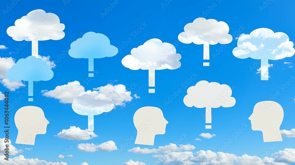 Communication Concepts with Speech Bubbles in Sky Communication Concepts with Speech Bubbles in Sky