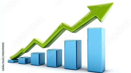 Growth Chart with Rising Arrow and Blue Bars Free Download Growth Chart with Rising Arrow and Blue Bars - GFXLoad