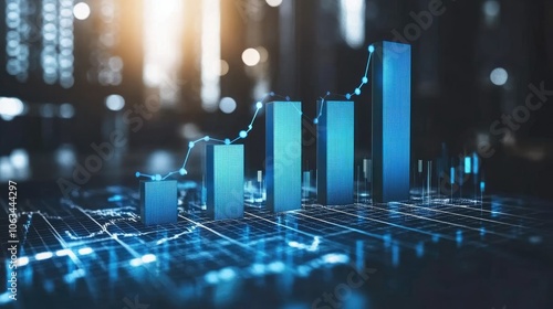 Wallpaper Mural Modern Data Visualization with Growing Graphs and Charts Torontodigital.ca