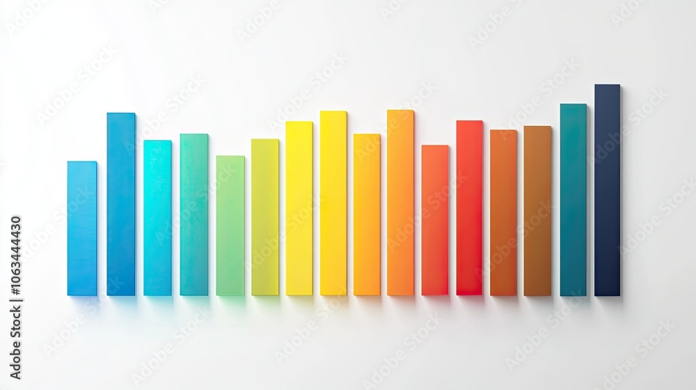 Colorful Audio Bars Display on White Background Colorful Audio Bars Display on White Background