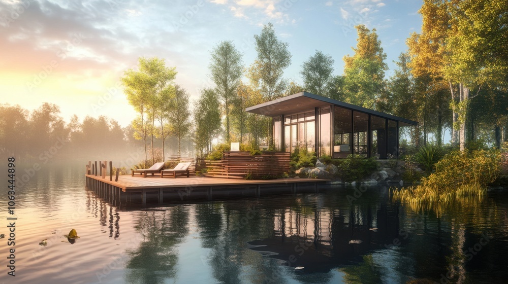 An innovative eco-conscious home by a peaceful lake An innovative eco-conscious home by a peaceful lake