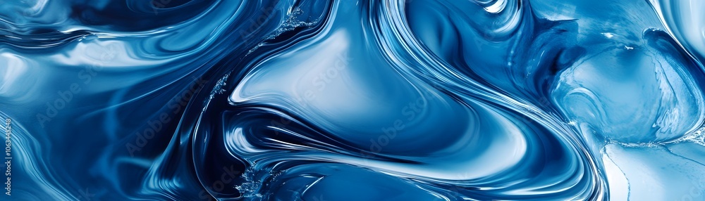 Abstract Swirling Blue and White Liquid Abstract Swirling Blue and White Liquid