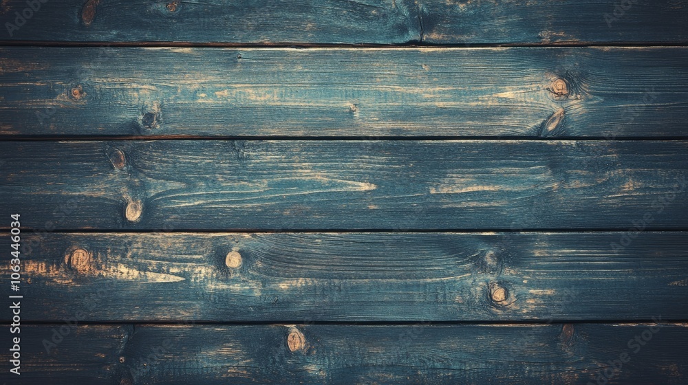 Fototapeta premium Rustic Blue Wooden Plank Background Texture