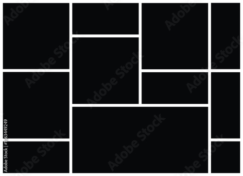 Collage for picture mod board and portfolio presentation. Background texture and tiles for photo album.