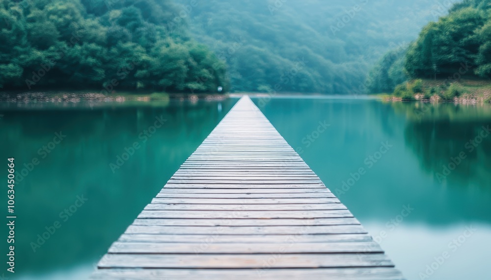 Naklejka premium Aerial view of a highway bridge crossing over a wide river, reflections of the structure in the calm water, Peaceful, Photography