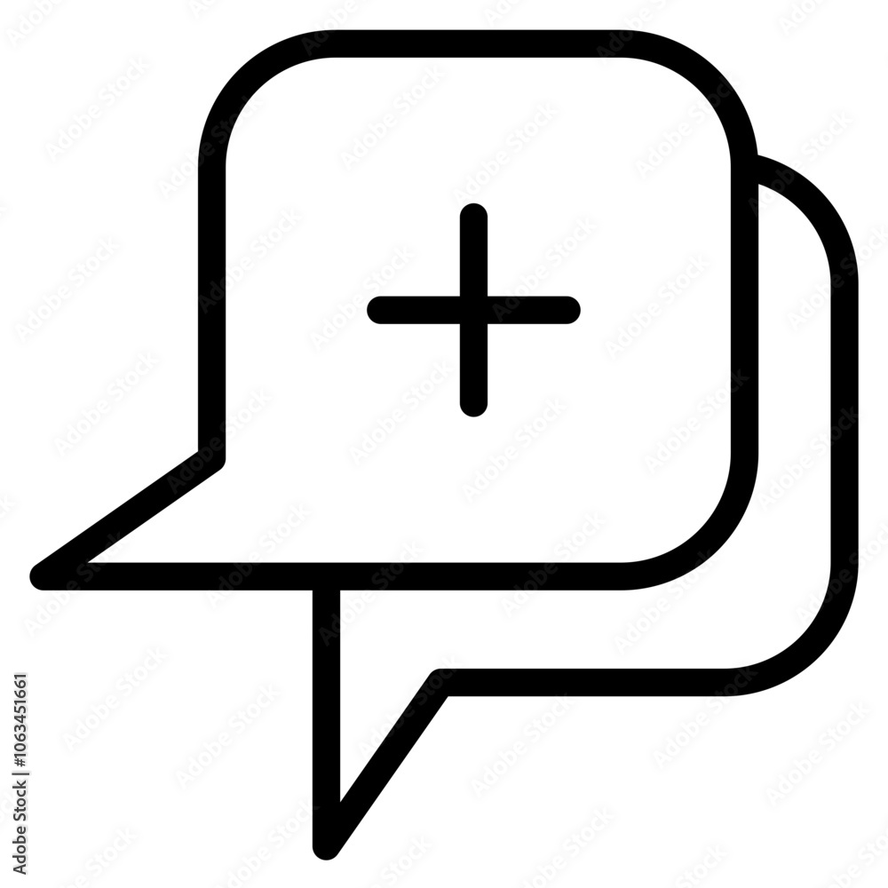 Fototapeta premium Bubble Speech Symbol Icon Vector. Empty space for text. Stroke rectangle speech, icon for your web site design, logo, app, UI, dialog bubble for comic, book, poster, illustration, etc.