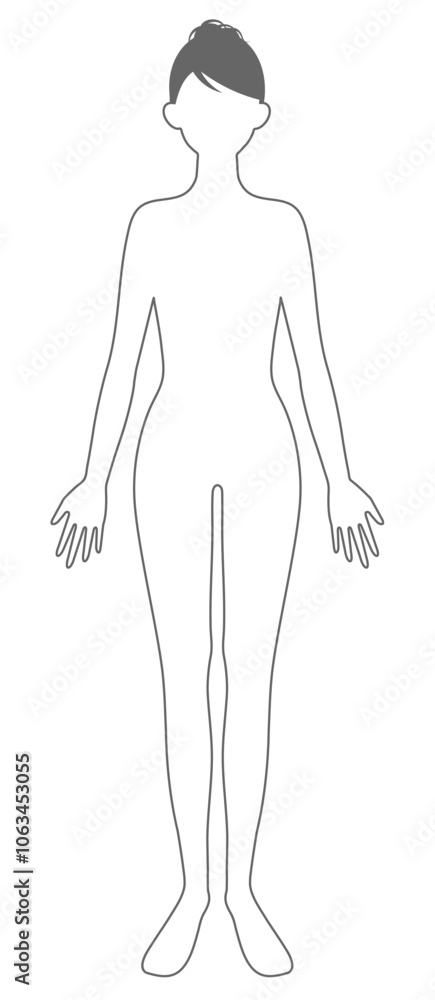 女性 全身 線画 女性 全身 線画