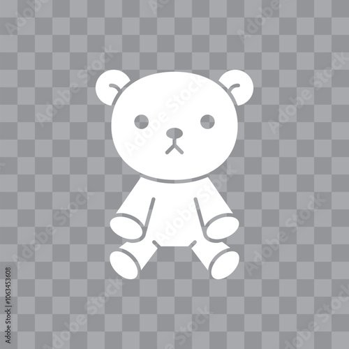 Cute teddy bear toy icon. Cute stuffed toy symbol. Vector illustration in outline style.