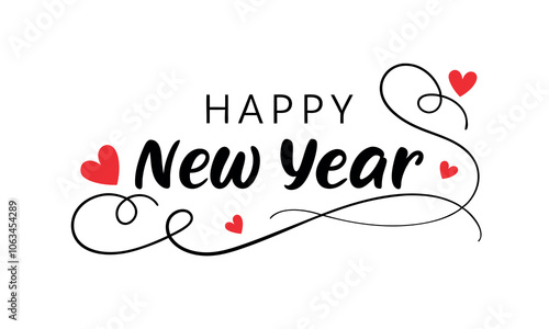 happy new year text vector design illustration