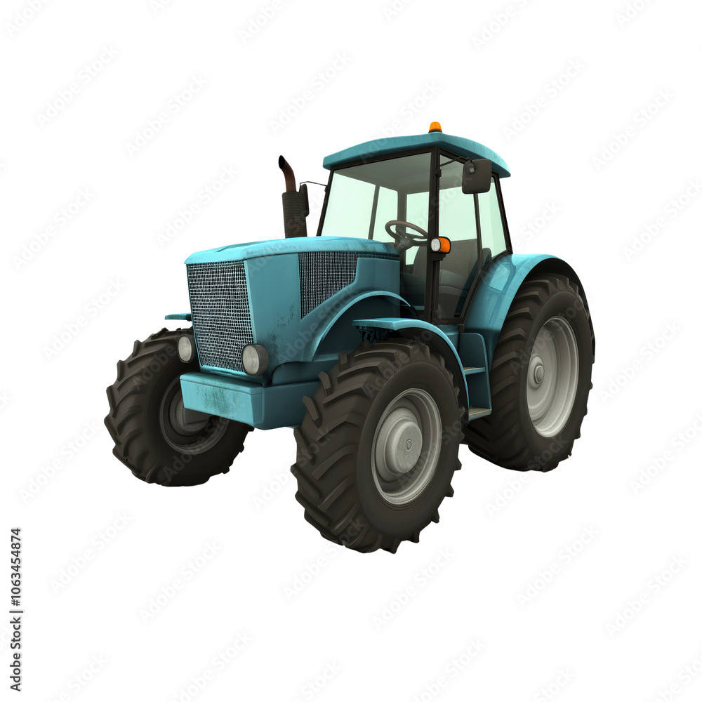 Blue Tractor Isolated on White Background Blue Tractor Isolated on White Background