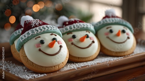Fototapeta Naklejka Na Ścianę i Meble -  Festively decorated christmas cookies  a delightful holiday treat for all to enjoy