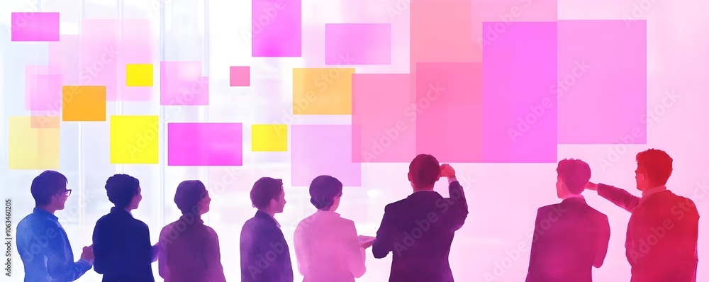 Fototapeta premium Entrepreneurs Collaborating with Post-It Notes