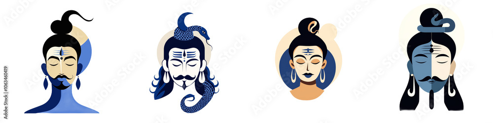 Maha Shivartri day illustration showing Lord Shiva's face. Maha Shivartri day illustration showing Lord Shiva's face.