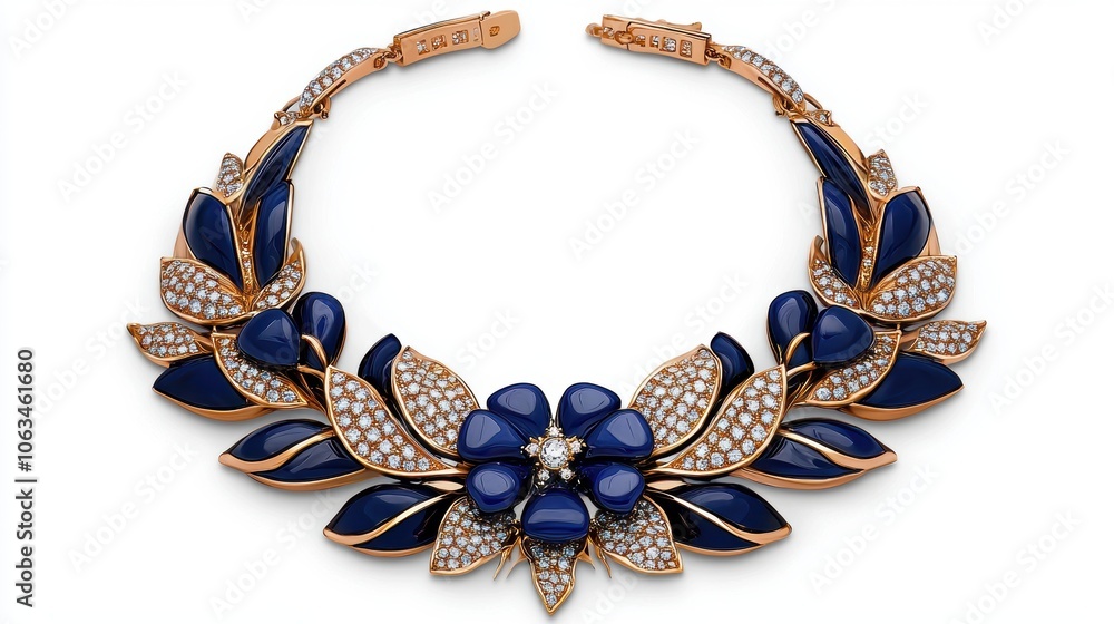 Elegant Sapphire and Diamond Festoon Necklace Elegant Sapphire and Diamond Festoon Necklace
