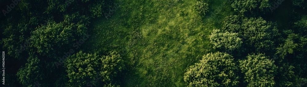 Aerial View of a Forest Path Cutting Through Lush Green Trees Aerial View of a Forest Path Cutting Through Lush Green Trees